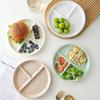 Nordic Style Grid Plate Ceramic Breakfast Fat Reduction Plate High Value Baby Plate One Person Food Three Grid Quantitative Plate