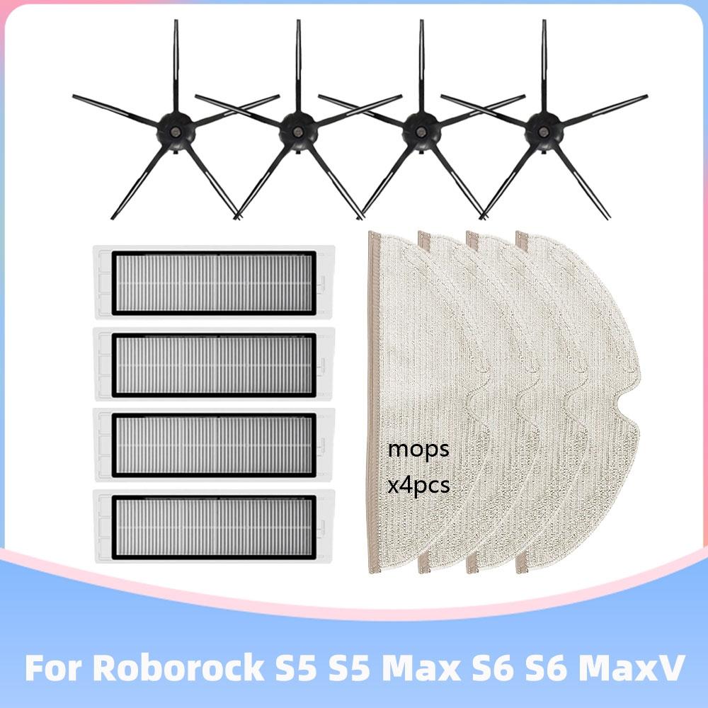 Passend für Roborock S5 Max / S50 / S51 / S55 / S6 MaxV Pure / Xiaomi 1S SDJQR03RR Haupt- Seitenbürste Hepa-Filter Mopptücher Ersatzteil