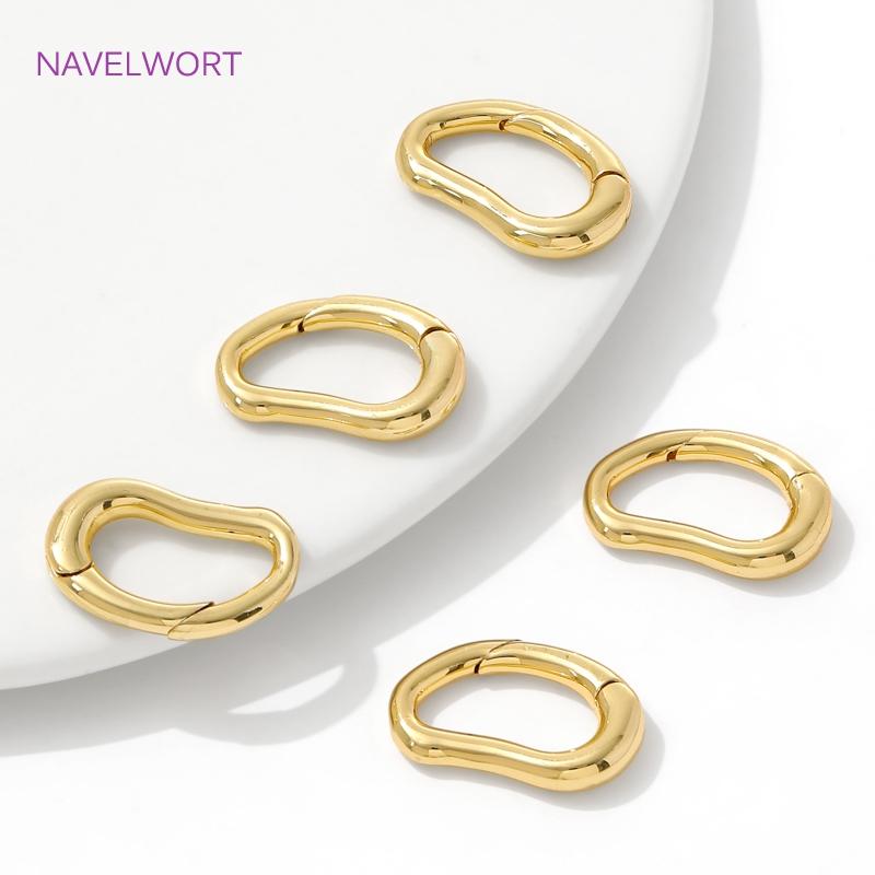 18K Gold Plated D-Ring Spring Clasp For Bracelet Making,Brass Buckle Clasp Carabiner,Locks For Jewelry,Accessories For Jewelry