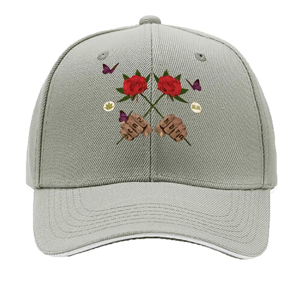 Artificial Red Rose Home Decor With Butterflies Wooden Accents Hip Hop hat Fashion Outdoor Sports Sandwich Baseball Cap