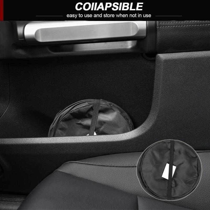 Foldable Black Car Trash Can, Large Capacity Oxford Cloth, Garbage Basket, Dirty Clothes Basket, Toy Storage Bucket  Car Storage