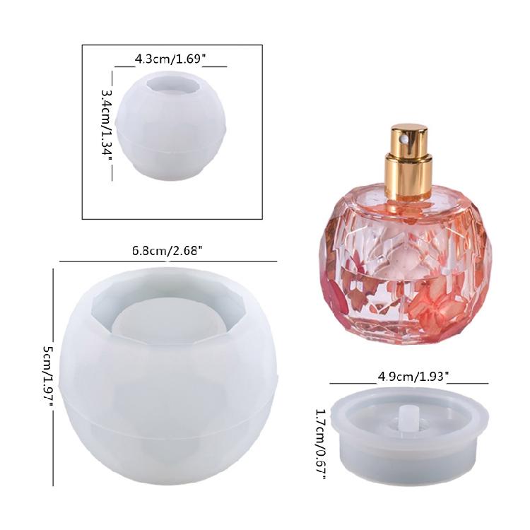 3 Pcs Perfume Bottle Silicone Resin Molds UV Resin Epoxy Silicone Casting Molds