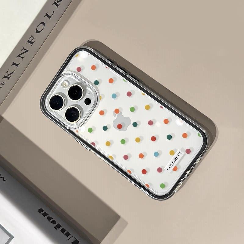 Full Screen Color Dots Soft Silicone Clear Phone Case For iPhone 17 Pro Max Case 15 16 14 13 12 11 Pro 17 Air X XS XR Plus Cover