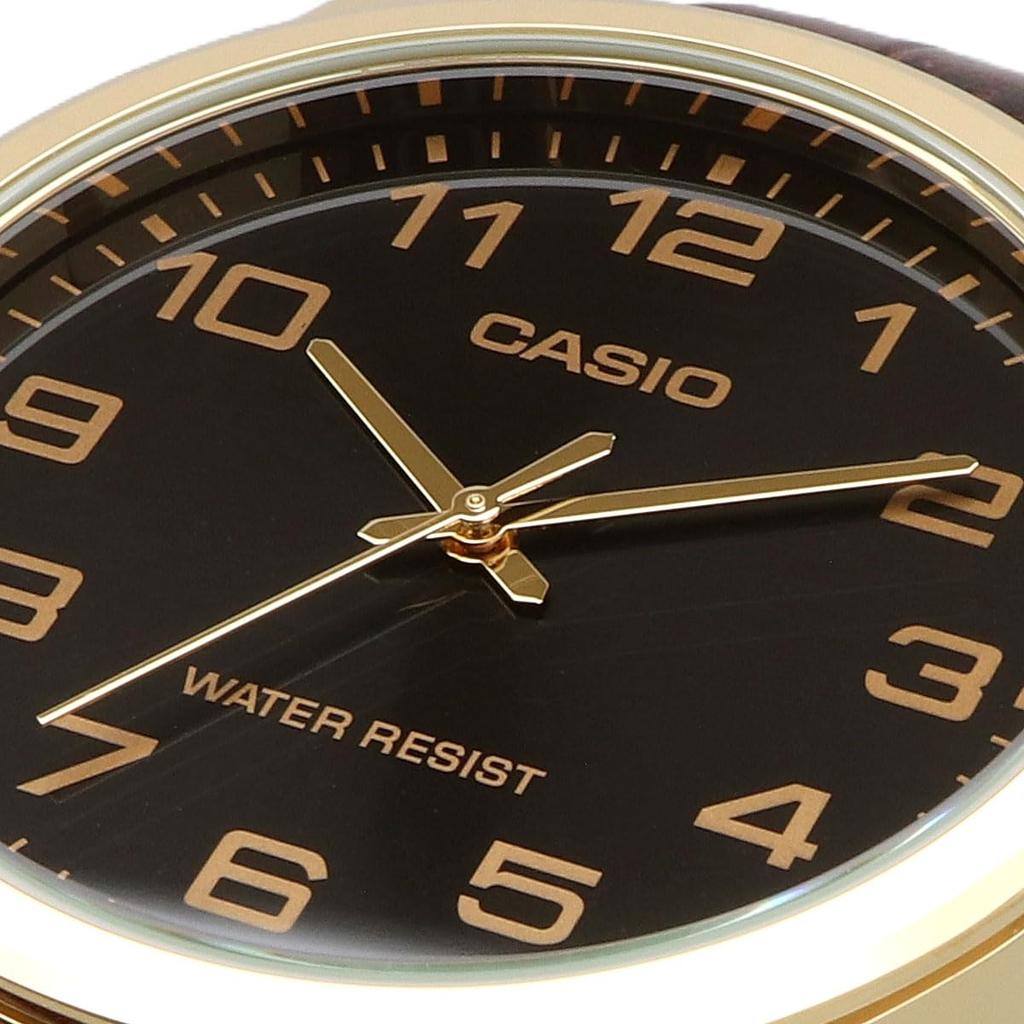 Casio Analog Quartz Watch Gold and International No Presentation Simple Packaging Men's MTP-V001GL-1B, Black, Model, Box,