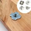 40pcs M6 Stainless Steel T-Type 4-Claw Nuts White Galvanized Rustproof for Wood And Damp Environments
