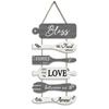 Bless The Food Before Us Farmhouse Wall Decor Collage Wall Art Wooden Rustic 6Pcs Roped Sign Large Wall Hanging Sign