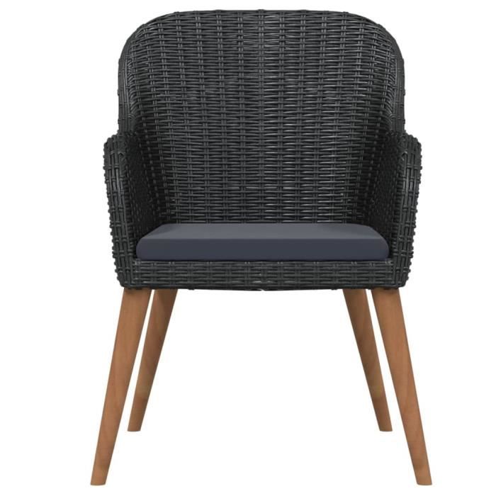 VidaXL Garden Dining Furniture with Cushions 5 Pcs Black 3099506