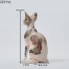 Mini Hairless Cat Model Creative Tattoo Cat Resin Simulation Animal Statue Decoration Modern Car Home Decoration Accessories