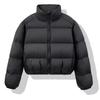 Womens Short Puffer Jacket With Stand Collar Thick Cotton-Padded Coat Winter Streetwear Casual Wear
