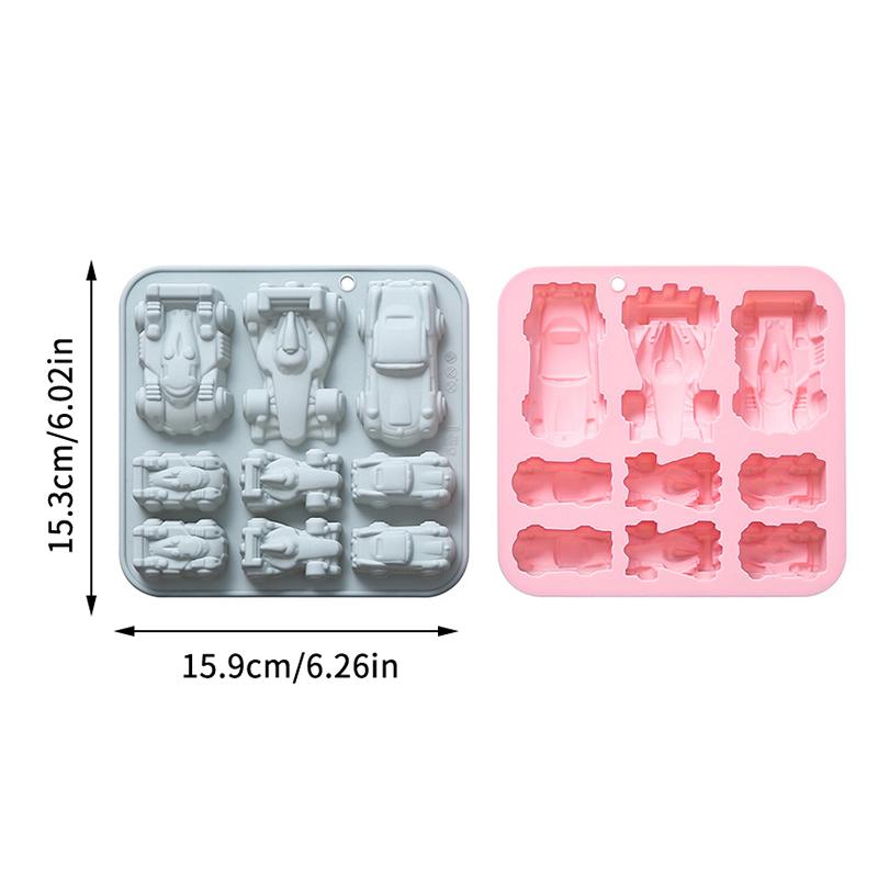 3D Racing Car Silicone Mold - 9-Cavity Jello, Chocolate, Diy Baking Tools For Kids - Ideal For Chocolate Cakes Decor, Desserts