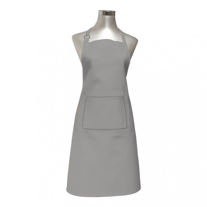 Tablier de cuisine en coton 60x80 cm PANAMA gris clair, par Soleil d'ocre