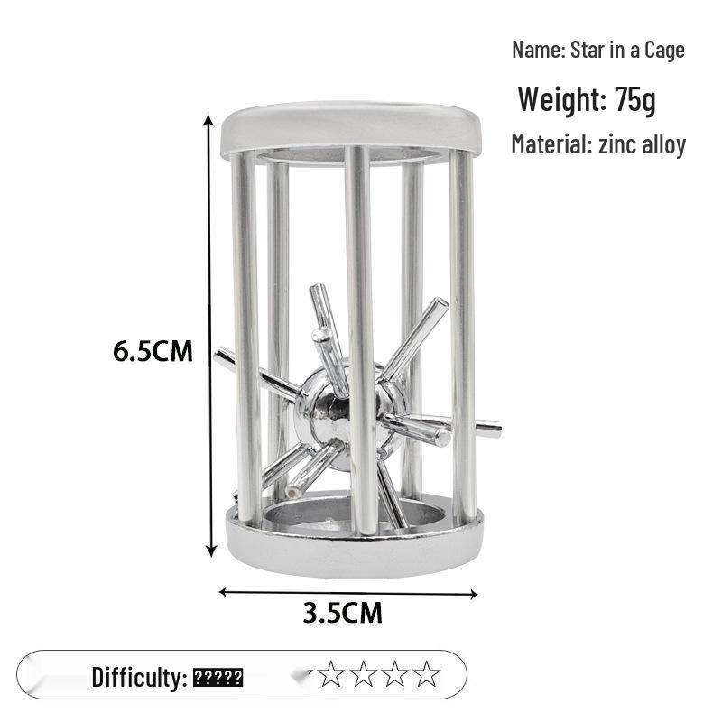 Zinc Alloy Kongming Puzzle Lock: Disentanglement Ring Educational Toy