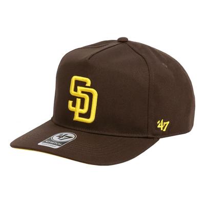 47 Brand Cap Men's Major League Logo Baseball Cap Hitch Hat Snapback San Diego Padres Brown 5 Panel MLB Adjustable Free Size