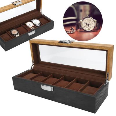 6 Slot Watch Box Watch Box Wood 6 Slot Display Storage Case Simple Vintage Organizer Watch Case Watch Storage Case