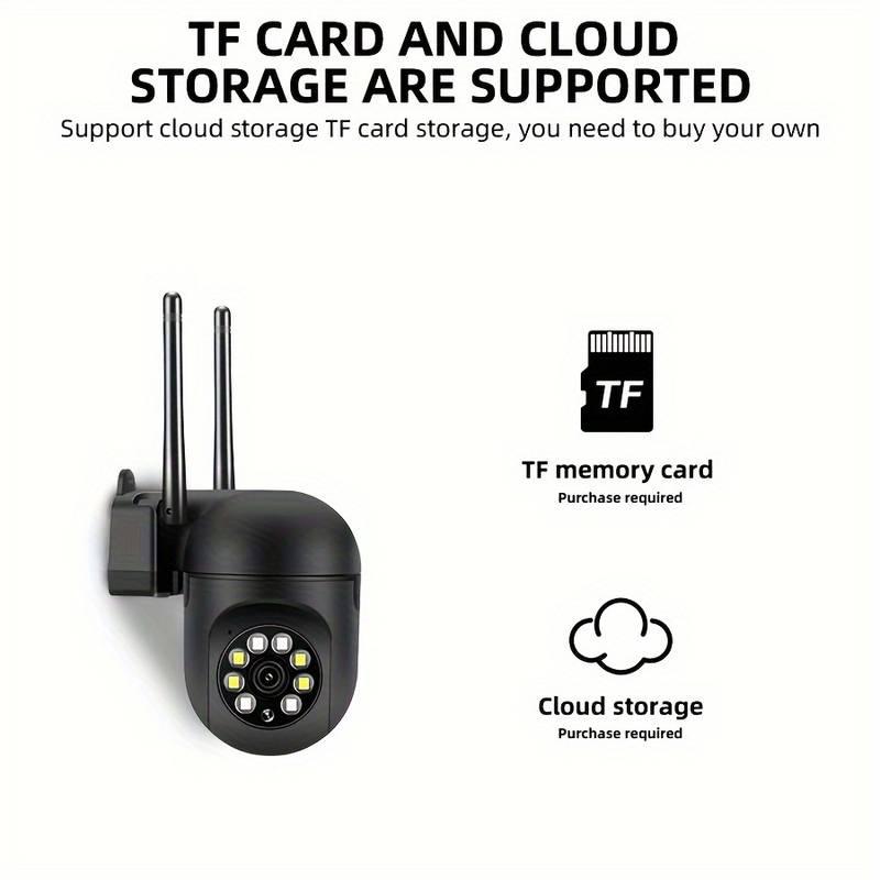 1 Drahtlose 1080p HD Innen-/Außenkamera mit Farb-Nachtsicht, Zwei-Wege-Audio, Schwenken/Neigen/Zoomen, Wi-Fi Smart Home Sicherheitskamera mit Bewegungserkennung