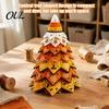 DIY Fabric Tree Supplies Halloween Quilted Kit, Witch Cat Spider Fall Seasonal Decorations 3D Padded Sewing Craft Project for Quilting Beginners,