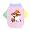 Halloween Cute Ghost Print Pet T‑Shirt Cats & Dogs Soft Cotton Clothes Outfit For Bichon French Bulldog Holiday Party Costume