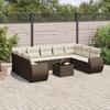 VidaXL Garden Lounge Set with Cushions 10 Pcs, Sofas with Backrest, Furniture Set, Patio Terrace Furniture, Brown 3221812