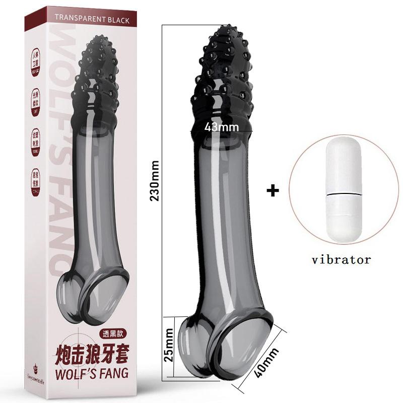 Extend Penis Enlargement Sleeve Vibrator Cock Ring Reusable Condoms Sex Toys for Men G Spot Vibrating