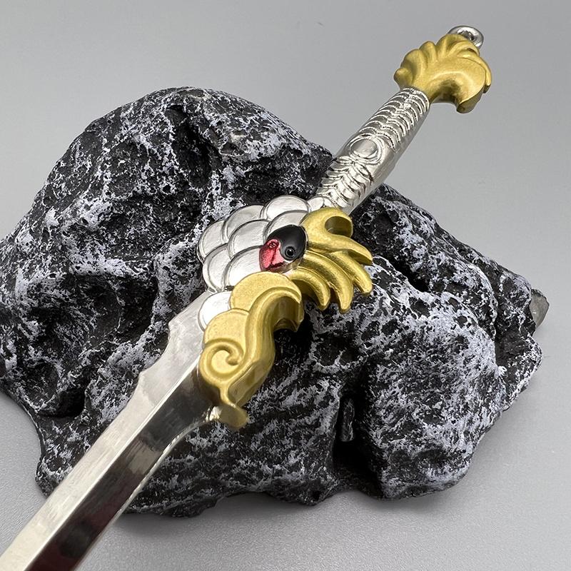 22cm Heaven Sword Full Metal Ancient Chinese Famous Melee Model Replica 1:6 Equipment Retro Accessorie Toy for Boy Crafts