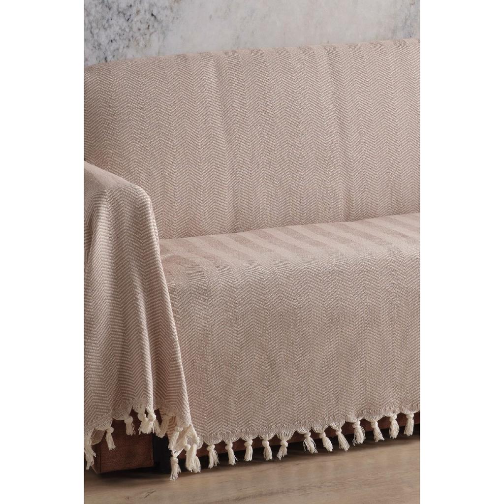 Natural Sofa Cover Ecru Covering The Arms 180x300