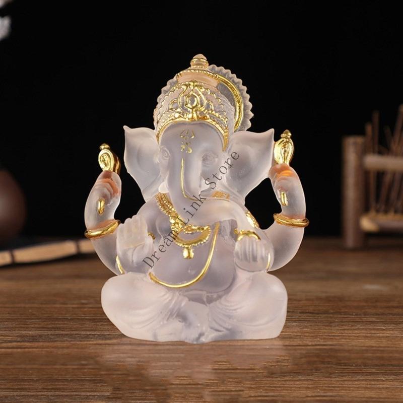 Q1FD Resin Idol Spiritual Symbol Figurine Home Office Decoration Artistic Cultural Display Item Elephant God Model