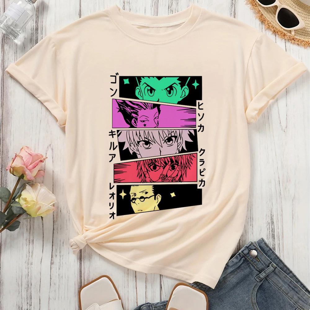 Hunter x Hunter Killua Zoldyck Hisoka Kurapika Gon t-shirt dam Gothic Universitet harajuku 2000-talet kawaii estetik Retro Grunge