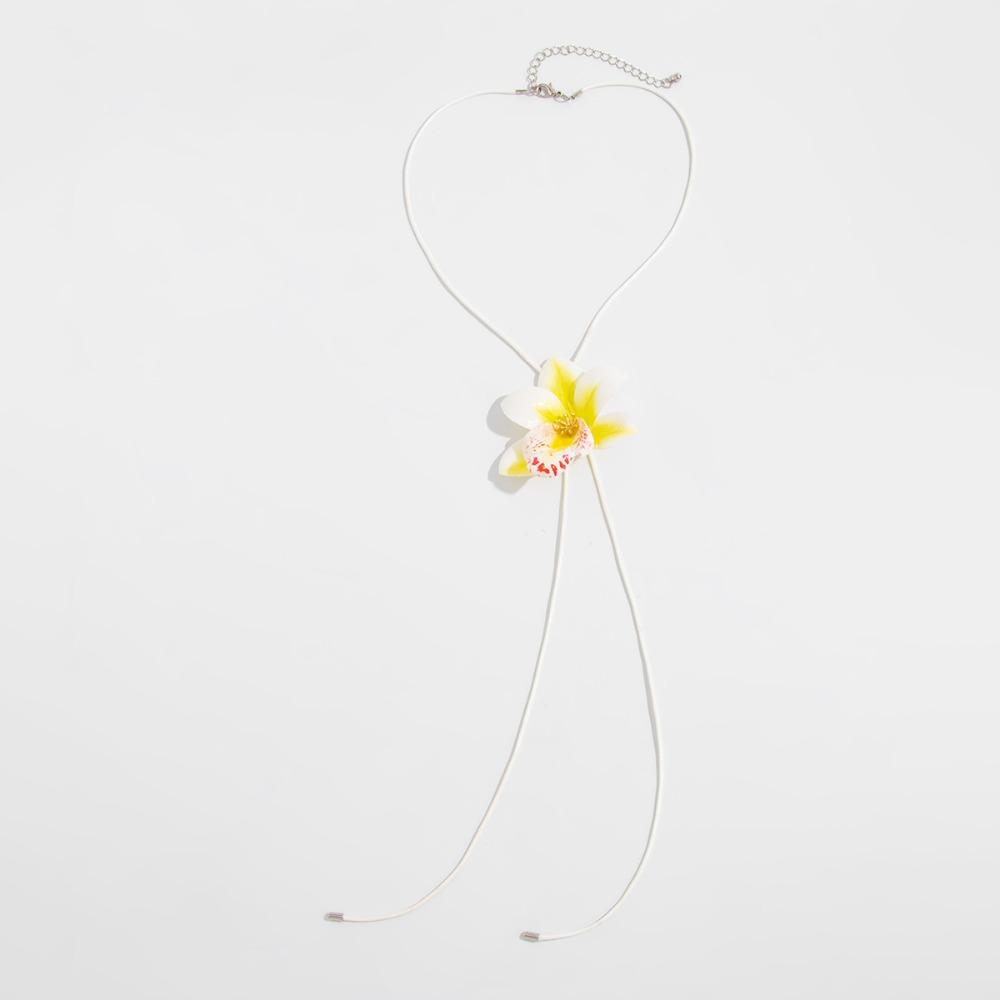 Simulation Flower Necklace Orchid Simulation Flower Earrings Sweet Clavicle Chain  Ladies