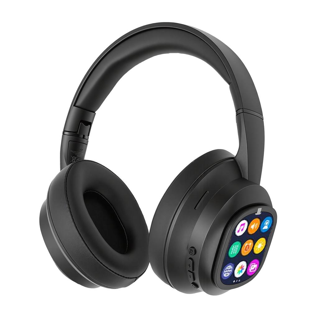 KI-Übersetzungs-Kopfhörer mit LCD-Touchscreen 7.1 Kanal Hybrid-ANC Bluetooth 6.0 Eingebaute Taschenlampe Foto-Steuerung