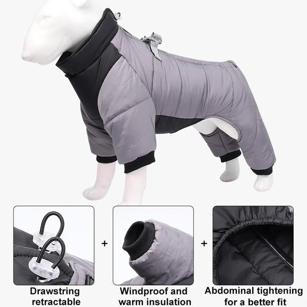 Hundemäntel für kleine und mittelgroße Hunde, Hundejacke, warmer Hunde-Wintermantel, winddichte Jacke, wendbar, reflektierende Hundejacke, Reißverschluss, Winter