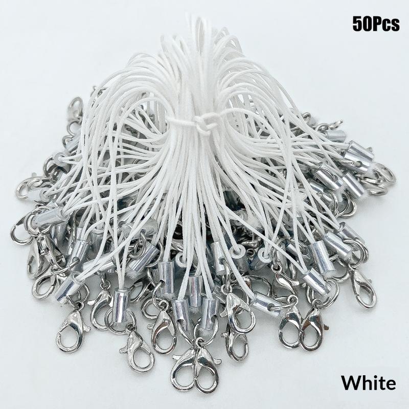 50Pcs Polyester Cord Lobster Clasp Cell Phone Lanyard Cords For Keychain Crafts Handmade Phone Rope Toys Diy Jewelry Making