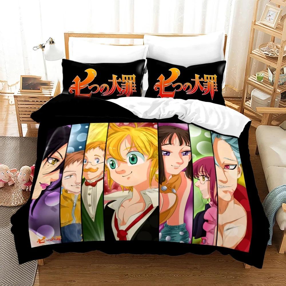 3D Printed Seven Deadly Sins Anime Meliodas Comfortable Duvet Quilt Cover Pillowcase Bedding Set Bedroom Decoration Home Textile