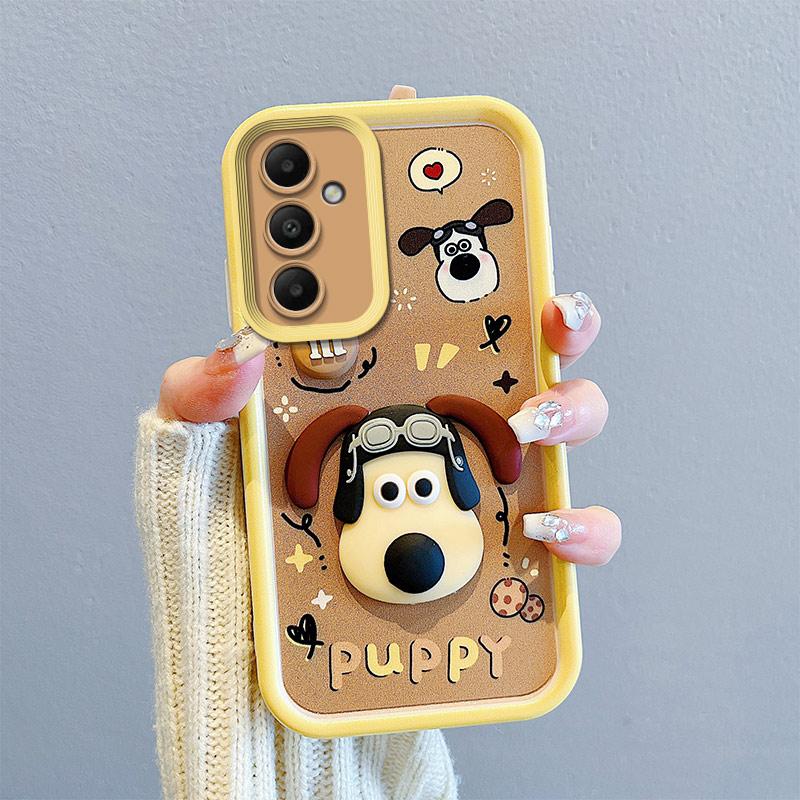 KEYSION Shockproof Case for Samsung S25 FE 5G with Lanyard Soft Silicone Cute 3D Cartoon Doll Phone Back Cover for Galaxy S25 FE