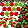 6PCS Plush Fabric Christmas Tree Hanging Ornament Plush Balls Xmas Tree Decor  Holiday Party Decor