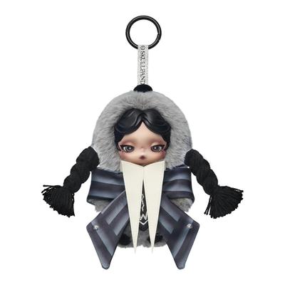POP MART Brinquedo de Pelúcia SKULLPANDA x Wednesday (Versão Uniforme da Academia Nevermore)