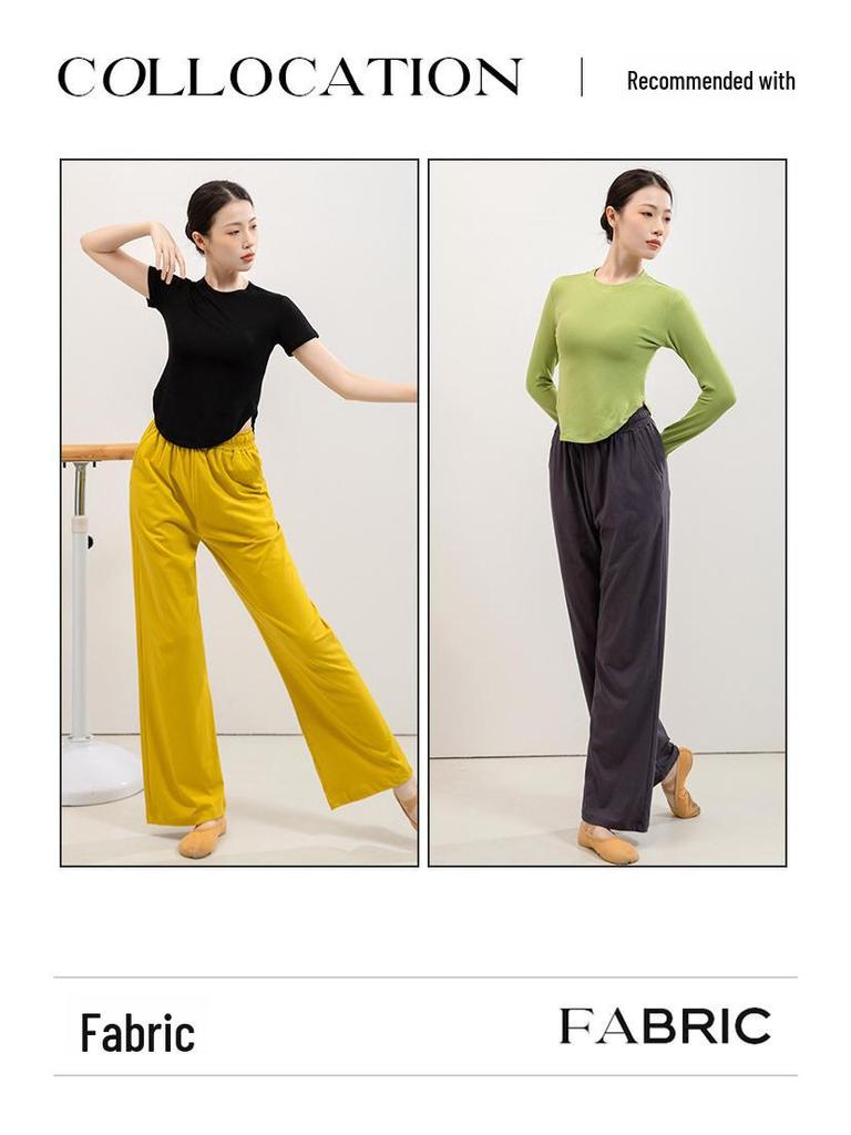Spring & Autumn Loose High-Waist Wide-Leg Pants for Adult Female Modern Dance