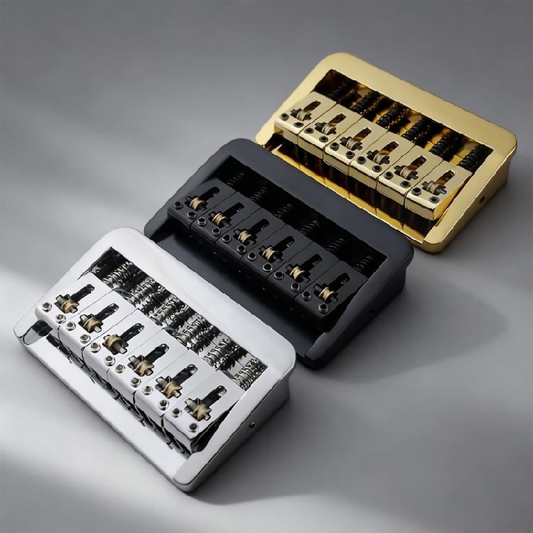 6 String Guitar Bridge Upgrade 10.5mm Adjustable Spacing Metal Construction Enhanced Sound Output Stability for Repair