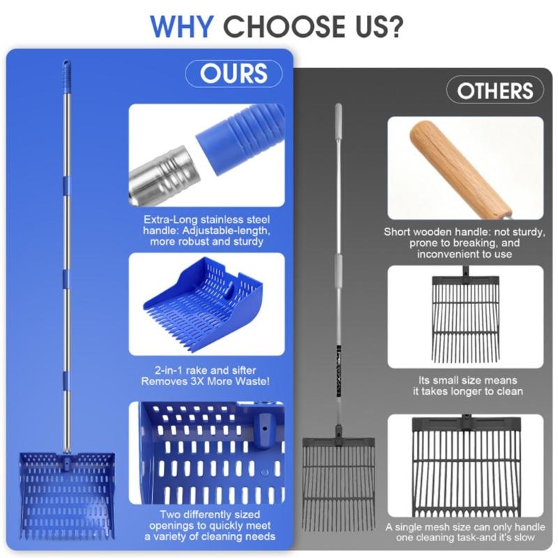 Adjustable Chicken Manures Scoops Rakes Poultry Poop Scooper for Durability in Poultry Farm Cleaning Task Multiuse Cleaner