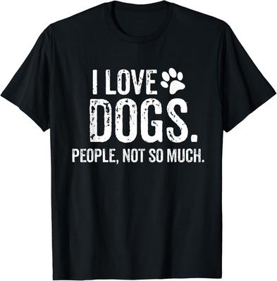 Ich liebe Hunde_ Menschen_ Nicht so sehr Lustiges Hundeliebhaber-Geschenk Unisex T-Shirt