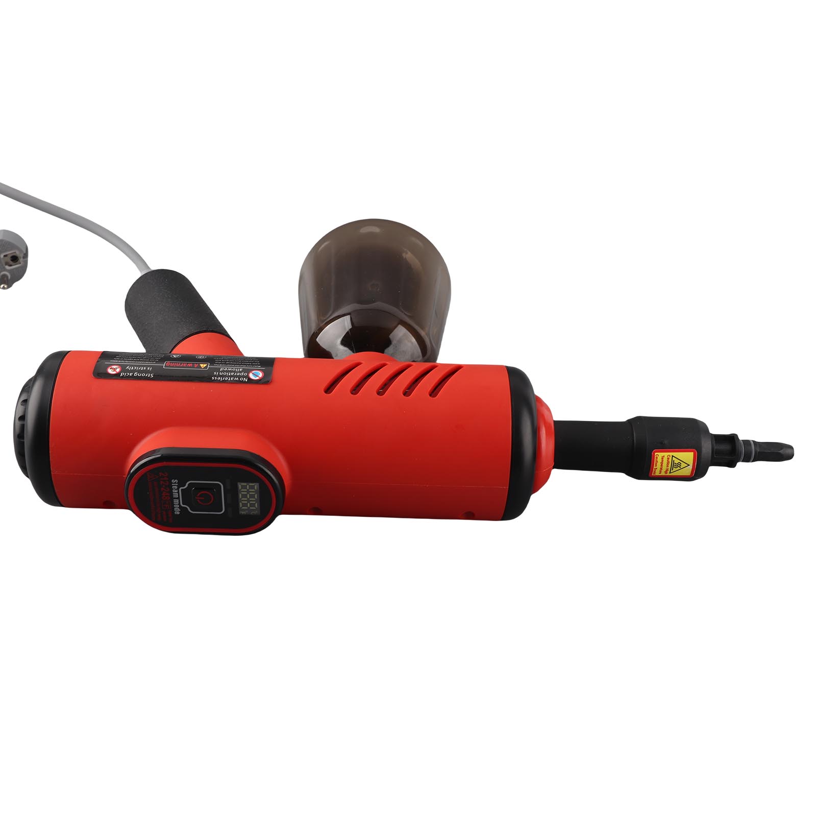 

Ручной пароочиститель 1200 Вт, Портативный многоцелевой парогенератор высокого давления с 3 температурными режимами, Цифровой дисплей EU Plug 220V красный