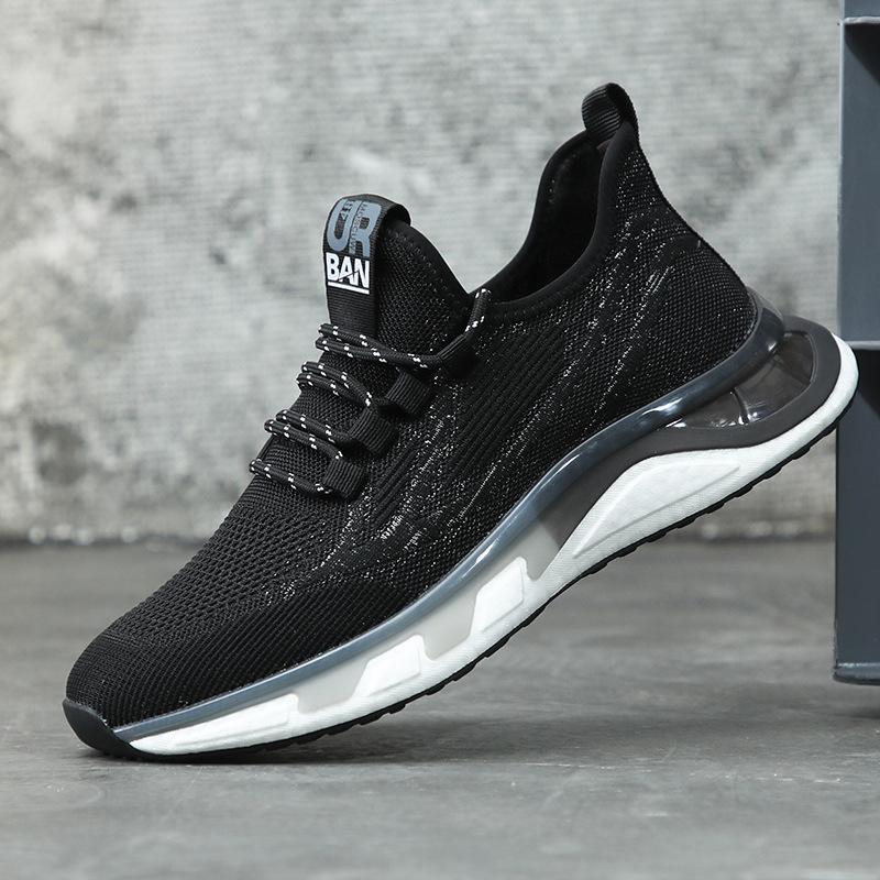 Flying woven men's shoes summer sports breathable casual mesh shoes soft-soled mesh shoes men's dirt-resistant travel shoes trendy coconut shoes