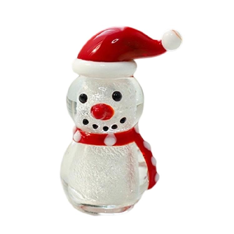 Holiday Miniature Glass Snowman Reindeer Santa Sculpture Tabletop Shelf Decoration For Christmas Display Party Gift