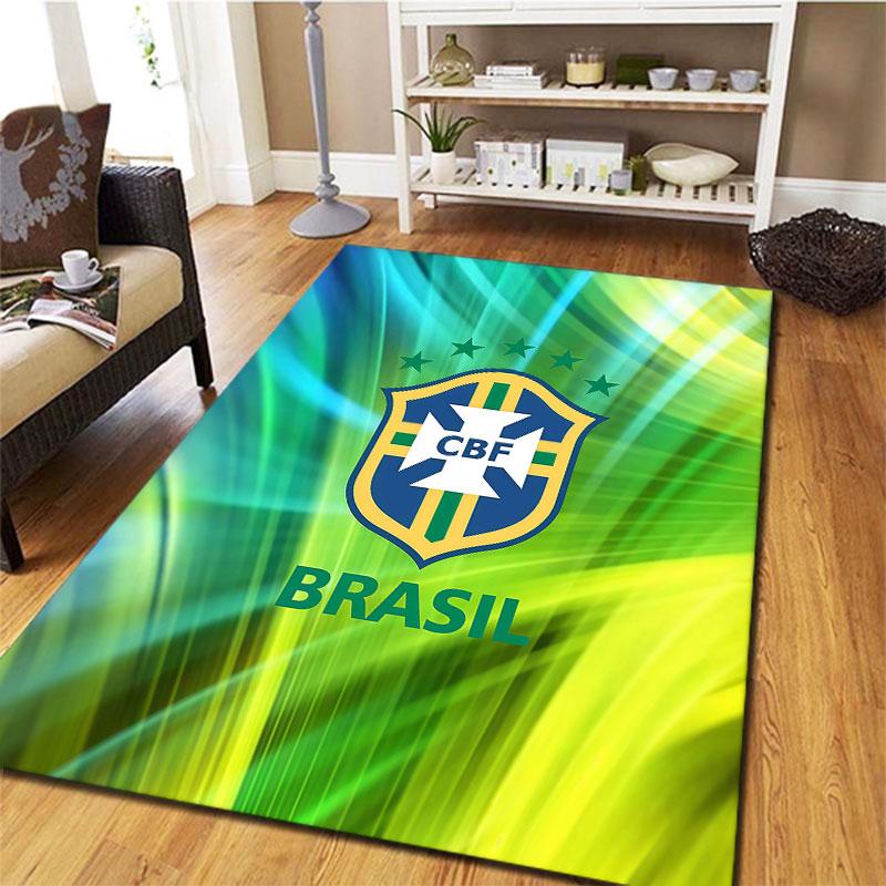 Brazil National Football Team Carpet Rug for Living Room Bedroom Home Sofa Decoration,Kids play Non-slip Floor Mat