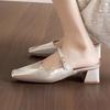 High Heels Women Slipper Chunky Dress Shoes Summer 2025 Slingback Elegant Woman Mules Shoes Luxury Pumps Mujer Shoes