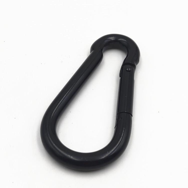 Electrophoretic Black Quick Release High-Strength Safety Carabiner with Spring Hook for Outdoor Use