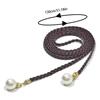 Women Belt Casual Pearl Buckle Decor Woven Thin Waist Rope with Dress 140cm Fashion Accessories for Ladies