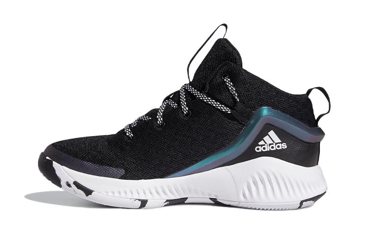 

Adidas Lockdown J Mid top Children s Basketball Shoes Black White Teenagers FZ1696 39⅓