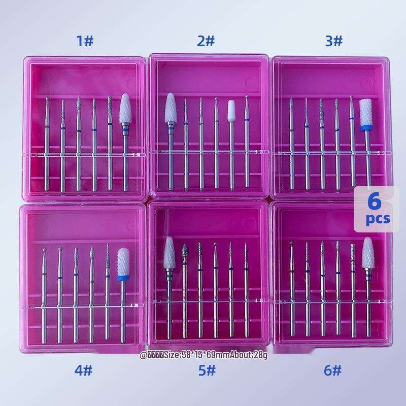 Tungsten Steel Nail Drill Set with Ceramic Grinding Heads for Cuticle Removal and Nail Polishing