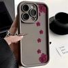 Wine Red Flower Print Silicone Soft Phone Case For Xiaomi Redmi Note 14 13 12 11 Pro Plus 4G 5G 12S 11S Redmi 15C 14C 13 Cover