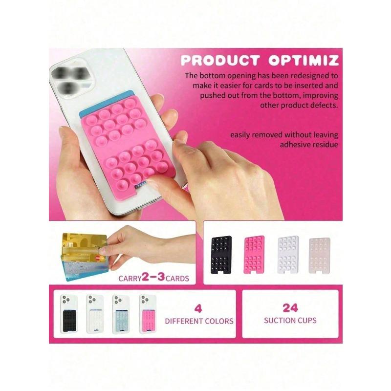 Silicone Suction Cup, Upgraded Suction Cup Card Holder, Square Single-Sided Phone Suction Cup Holder, Sticky Phone Case Holder